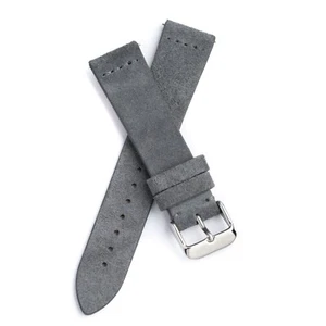 18mm 20mm 22mm Quick Release Suede Leather Watch Band Strap - Gray - Picture 1 of 6