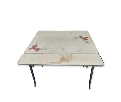Formica Chrome leg table with slide out sides Cover