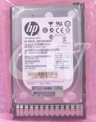 656108-001 655710-B21 HP 1TB 7.2K 6G MDL 2.5" SATA Hard Drive - Image 1 of 2