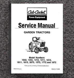 1811 Service Manual G-SG 1811 1812 2072 1572 1772-1872 Cub Cadet Series 1986-189 - Picture 1 of 23