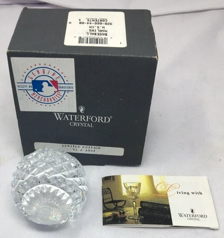 WATERFORD CRYSTAL-FLORIDA MARLINS 1997 WORLD SERIES BASEBALL GLASS PAPERWEIGHT Cover
