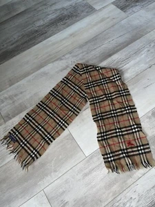 Vtg Burberry Nova Check Cashmere  Wool Scarf  44” Made In England Unisex - Picture 1 of 12