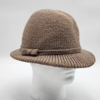 Vintage Wool Knit Fedora Bucket Hat Women's Wool blend Khaki Tan One Size - Image 1 of 4