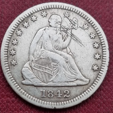 1842 O Seated Liberty Quarter 25c Better Grade XF Details #60258 Cover