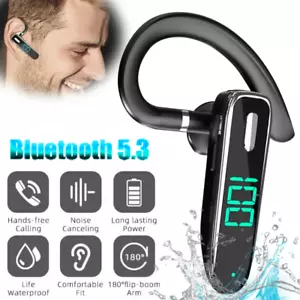 Trucker Wireless Headset Bluetooth 5.3 Earpiece Dual Mic Earbud Noise Cancelling - Picture 1 of 12