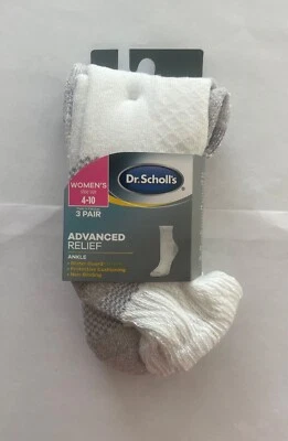 Dr Scholl's Women's 3 Pair Advanced Relief Ankle Socks size 4-10 - Image 1 of 3