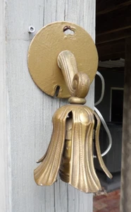 Lámpara de luz antigua de latón con pétalos eléctrica vintage - Imagen 1 de 7