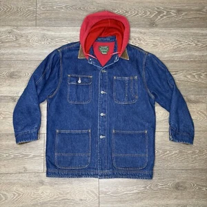 Vintage 90’s Ralph Lauren Polo Country Hoodie Denim Jacket Small Over Size (Fits M) - Bild 1 von 9