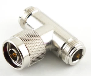 Conector adaptador CAMISETA N macho a doble N hembra - vendedor de radioaficionados de EE. UU. - Imagen 1 de 1