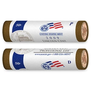 Rollo de centavo Lincoln 2009 P&D original de Estados Unidos envuelto como nuevo vida profesional 2 rollos - Imagen 1 de 1