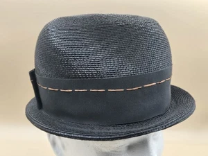 BETMAR New York Paris dunkelgrau Bucket Style Hut Papier Stroh One Size Vintage - Bild 1 von 8