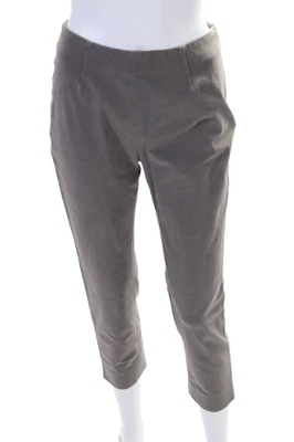 Peserico Womens Flat Zip Front Tapered Leg Casual Pants Brown Size 42 - Image 1 of 4