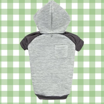 Moletom com capuz para cachorro elementos elásticos texturizados Zack Zoey com capuz cinza grande, GG - Imagem 1 de 4