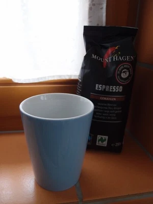 Kaffee Latte Becher pastell blau neu, Porzellan Mitterteich, Tee Kakao, Chai Tea - Bild 1 von 4