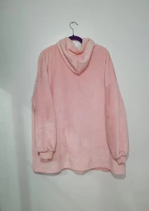Women's One Size Pink Soft Hooded Thermal Blanket Jumper Pullover - Picture 1 of 5