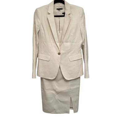 Traje de vestir Ann Taylor lino blanco - talla 4 Foto 1 de 4