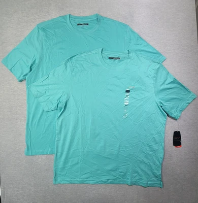 批量 2 件 Greg Norman T 恤 男式 2XL Teal Lux Shark T 恤 休闲 健身房 全新带标签 — 第 1/4 张图片