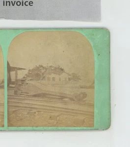Bridge Material Ohio River Construction Louisville KY Klauber Stereoview c1869 - Picture 1 of 3