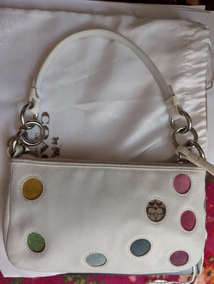 COACH SIGNATURE MULTICOLOR POLKA DOT POUCH MINI DEMI POUCH w/DUST BAG - Image 1 of 4