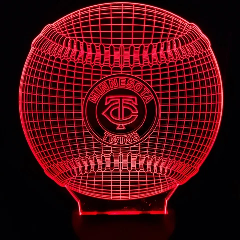 Minnesota Twins 3D Baseball Illusion Light Cover