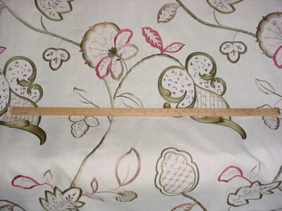 11-3/8Y Brunschwig & Fils BF10440 Hatherleigh Trail Embroidered Linen Fabric - Image 1 of 4