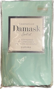 Charter Club Damask 550 TC Supima Cotton Pillowcase PAIR - STANDARD - Meadow - Picture 1 of 4
