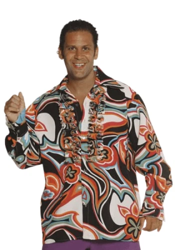 Camisa de satén fantasía años 70 para hombre Foto 1 de 1