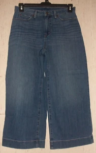 NEU DAMEN DULUTH TRADING CO 5 TASCHEN WEITES BEIN DISTRESSED DENIM CAPRI JEANS GRÖSSE 6 - Bild 1 von 3