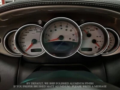 For PORSCHE 911 996  97-04  Polished Aluminum Dashboard Trim dash Rings 5 pieces - Image 1 of 4