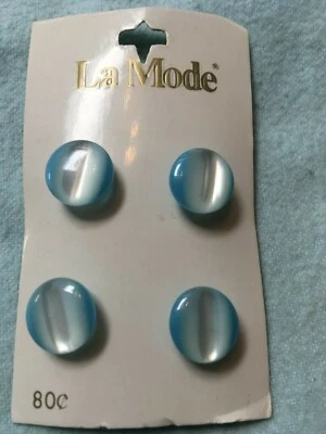 La Mode original card 4 buttons vintage blue moon glow 1/2" - Image 1 of 4