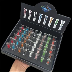 10PCS Glass Filters Diamond Beads Style Flat Head Smoking Cigarette Tube Pipes - Picture 1 of 5
