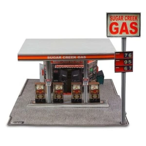 (PLEASE READ) Flexstock) 1/64 Scale "Modern Gas Station" S Scale Building Kit - Picture 1 of 10