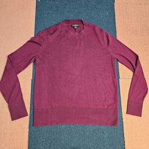 Banana Republic Men’s Silk Cashmere Sweater Small Red Knit Lightweight V0a - Picture 1 of 7