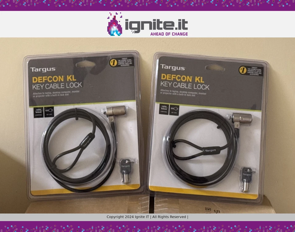 Targus Defcon KL - Key Cable Lock (x2) - Pack of Two - Image 1 of 1