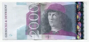 Germany 2000 (EURO) BN Giesecke and Devrient TEST Note GD111 Trial Specimen - Picture 1 of 2