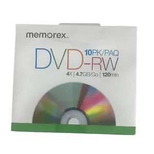 Memorex 05512 DVD supporti riscrivibili - DVD-RW - 4x - 4,70 GB - confezione da 10 Slim Jewel - Foto 1 di 6