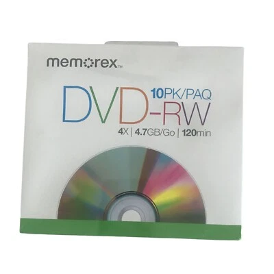 Memorex 05512 DVD Rewritable Media - DVD-RW - 4x - 4.70 GB - 10 Pack Slim Jewel - Image 1 of 4