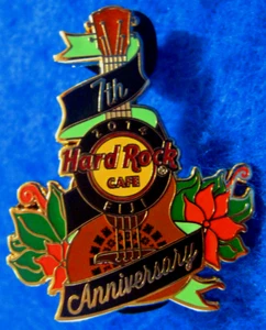 FIJI 7º ANIVERSARIO GUITARRA VERTICAL Y FLORES EXÓTICAS Hard Rock Café PIN LE100 - Imagen 1 de 1