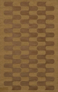 Yellow Transitional Hand Hooked Waves Curves Blocks Area Rug Geometric DV9 - Picture 1 of 12