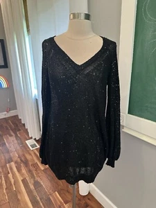 Stella McCartney sequin black sweater Dress size 40 - Picture 1 of 5