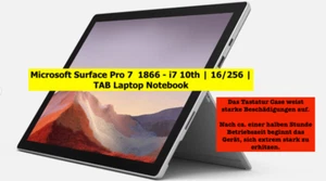💻 Microsoft Surface Pro 7 1866 - i7 10th | 16/256 Notebook TABLET ⚠️ HITZE ! - Bild 1 von 22
