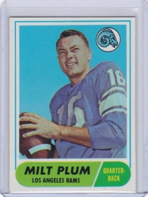AM: 1968 Topps Football Card #104 Milt Plum Los Angeles Rams - ExMt - Image 1 of 2