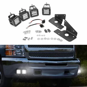 For 07-14 Chevy Silverado 1500 2500 HD 3500 HD Bumper Fog Lights Mount Wire Kit - Picture 1 of 7