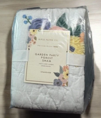 Pottery Barn Rifle Paper SET of TWO GARDEN PARTY Quilted Standard Sham New - Image 1 of 3
