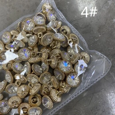 10PCS Luxury Crystal Alloy Shank Buttons DIY Coat Sewing Craft Adorn Round 12mm - Image 1 of 4