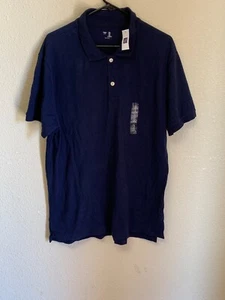 Mens Men's GAP Navy Blue Button Collar Polo Rugby Shirt Size XL - Picture 1 of 4