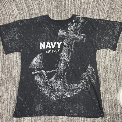 Camiseta Rothco US Navy Negra Ancla Estampado Completo Para Hombre Talla XL Puños Foto 1 de 4