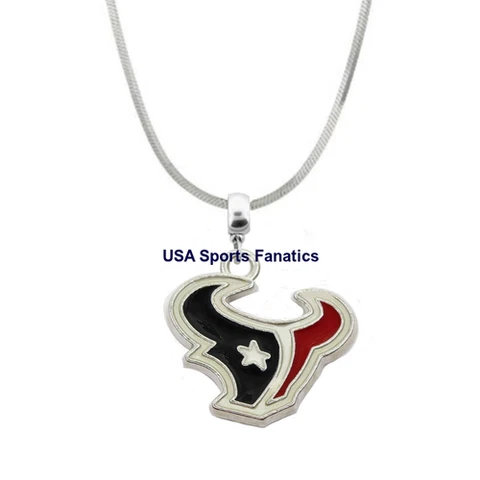 NFL Houston Texans Team Logo Pendant Necklace On 925 Snake Chain  (4 Sizes) Cover
