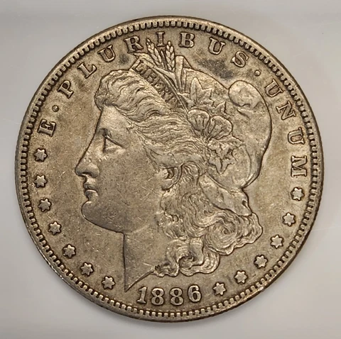 1886-S Morgan Silver Dollar $1 San Francisco in XF/AU Condition Cover