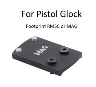 Placa de montaje de metal/adaptador para RMS RMSc MAG a GLOCK sin sistema MOS Foto 1 de 4